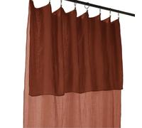 AltoBuy OUREA - Rideau Ajustable 140x300 cm Gaze de Coton Terracotta + 8 Anneaux Pince