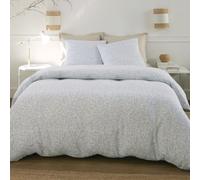AltoBuy Parure Housse de Couette 260x240cm + 2 taies Motif Feuillage Blanc et Vert 100% Gaze de Coton - MAHO