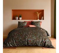 AltoBuy Parure Housse de Couette 260x240cm + 2 taies Motif Feuillage Vert foncé 100% Coton - Bolivia