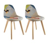 AltoBuy Patchwork - Lot de 2 Chaises Scandinaves Multicolore