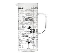 AltoBuy Pichet 2L en Verre Transparent Gradué avec 6 Recettes de Cocktails intégrées