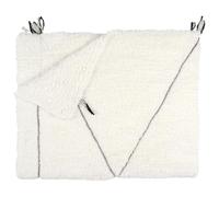 AltoBuy Plaid Sherpa 130x160cm Blanc Motif Géométrique Tressé Noir