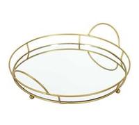 Plateau de Présentation Miroir et Métal Doré Ø34cm - VICTOR