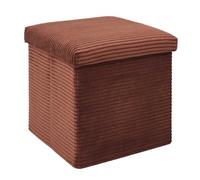 AltoBuy Pouf Coffre Pliable Côtelé Terracotta 38x38 cm - Amory