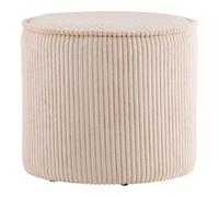 AltoBuy Pouf Rond en Velours côtelé Beige Sable - TALIOS
