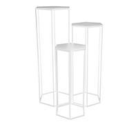 AltoBuy Razza - Lot de 3 Sellettes Gigognes Métal Blanc