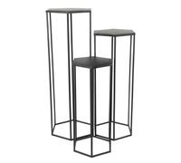 AltoBuy Razza - Lot de 3 Sellettes Gigognes Métal Noir