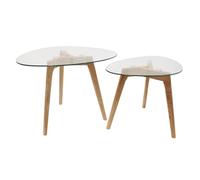 AltoBuy Roch - Lot de 2 Tables Basses Gigognes Verre Trempé