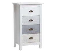 ROSALIA - Chiffonnier 4 Tiroirs Bois Aspect Vieilli - Altobuy Blanc G