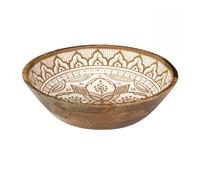 AltoBuy Saladier en Bois de manguier avec Motif Mandala Brun (Ø28 cm) - Mango