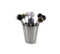 Set de 12 piques à bigorneaux inox avec support circulaire - -