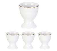 AltoBuy Set de 4 coquetier Blancs en Porcelaine avec liseré doré (5 ura