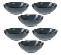 ALTOBUY Set de 6 bols 80cl en céramique Grès du Temps bleu Bleu
