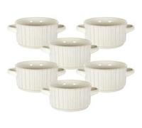 ALTOBUY Set de 6 bols à soupe SHELLY en céramique beige Ø13,5cm Beige