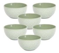 Set de 6 bols en céramique vert motif mandala (65 KKA