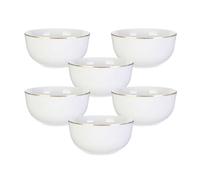 AltoBuy Set de 6 Bols Blancs en Porcelaine avec liseré doré (50 ura