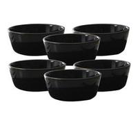 ALTOBUY Set de 6 bols EBENE en céramique noir avec liseré doré Ø14cm Noir
