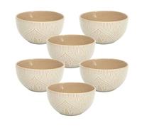 AltoBuy Set de 6 Bols en céramique Beige Motif Mandala (65 KKA