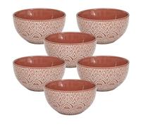 AltoBuy Set de 6 Bols en céramique Terracotta Motif Mandala (65 KKA