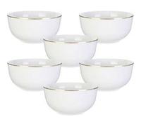 AltoBuy Set de 6 Bols Blancs en Porcelaine avec liseré doré (50 ura