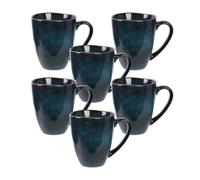 AltoBuy Set de 6 Mugs 30 n céramique au grés du Temps Bleu - Galet
