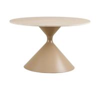 AltoBuy Table Basse Ø70cm Plateau en céramique Aspect travertin Pied en métal Beige - Rivage