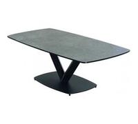 ALTOBUY Table basse Karu - Aspect céramique grise - Pied central V - Acier - 120x60xH40cm Gris