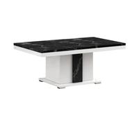 AltoBuy Table Basse Pied Central Blanc et Aspect marbre Noir - Tahoe