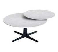 ALTOBUY Table basse ronde Satellit - Plateau pivotant céramique finition gris ardoise - 80x80xH41cm Gris