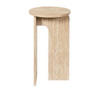 AltoBuy Table d'appoint Ø30cm Plateau et piétements en MDF Aspect travertin - VERTINA