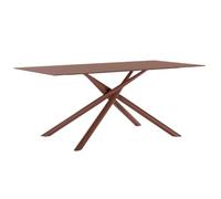 AltoBuy Table Repas rectangulaire 180cm Plateau en Verre trempé et Pieds croisés métal Terracotta - Axelle