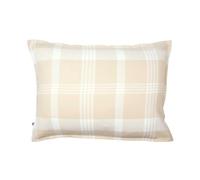 AltoBuy Taie d'oreiller 50x70cm en Flanelle de Coton à Carreaux Marron et Bleu - HILDAS