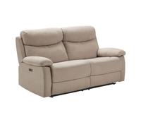Canape relax 3 places en polyester beige 90 x 190 x 103 cm