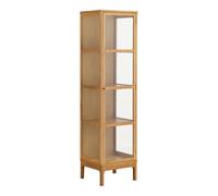AltoBuy Vitrine 1 Porte 3 étagères en chêne et MDF placage chêne - Caceres