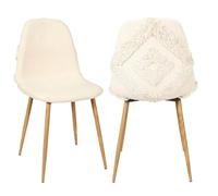 AltoBuy WAP - Lot de 2 Chaises Blanches à Motifs Pieds Effet Bois