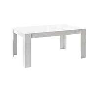 AltoBuy Weiss - Table Repas 180cm Blanc Laqué Brillant
