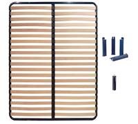 AltoBuy ALTOLATTES - Pack Sommier 2x20 Lattes 130x190cm + Pieds Bleus + Pied Central
