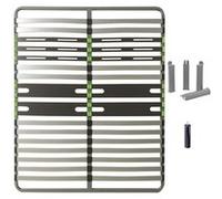 ALTOZONE - Pack Sommier 2x16 Lattes 140x200cm + Pieds Gris + Pied Central - Altobuy Gris G