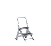 Altrex Safety Step 2 Escabeau - Simple - Aluminium - 2 Marches - Avec Barre D'appui - Hauteur De Travail Max. 2,45 M