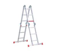 Altrex Varitrex-Plus Échelle Pliante - Aluminium - 4 X 3 Échelons - Hauteur De Travail Max. 4,3 M - Avec Barre De Stabilité