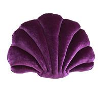 Altsuceser Oreillers 3D en forme de coquillage, oreillers décoratifs en forme de coquillage pour jeter, coussin de décoration pour canapé, lit, bureau - Violet foncé