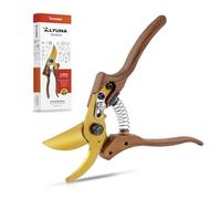 Altuna TR10 - Sécateur de Jardin Professionnel 21CM - Lame SK5 avec Revêtement Titane - Coupe Bypass Précise - Poignées en Bois Ergonomiques - Idéal comme Cadeau - Présentation en Boîte