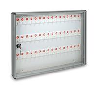 ALUBOX Boîte à Clés Murale en Aluminium 30X5X14 cm - Porte-Clés Mural pour Intérieur ou Extérieur Protégé - Made in Italy avec 48 Crochets Numérotés (ARGENT MATALLIQUE)