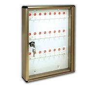 ALUBOX Boîte à Clés Murale en Aluminium 30X5X14 cm - Porte-Clés Mural pour Intérieur ou Extérieur Protégé - Made in Italy avec 24 Crochets Numérotés (BRONZE)