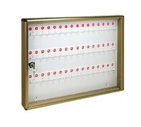 ALUBOX Boîte à Clés Murale en Aluminium 30X5X14 cm - Porte-Clés Mural pour Intérieur ou Extérieur Protégé - Made in Italy avec 48 Crochets Numérotés (BRONZE)