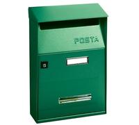 ALUBOX Boîte aux lettres extérieure 32,5 x 22 x 11 cm avec toit supérieur à retrait frontal Format (vert)