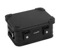 Alubox Caisse en aluminium verrouillable E18 noir - Boîte de rangement en aluminium de qualité supérieure 18 l - Couvercle avec coins empilables en aluminium moulé sous pression et joint en caoutchouc