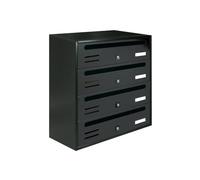 ALUBOX CUBO Boîtes aux Lettres Collectives 4 Compartiments 43x38,5x25 cm en Tôle Galvanisée Horizontale pour Intérieur et Extérieur Protégé (ANTHRACITE)