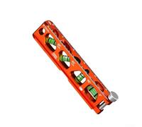 Aluminium de 15,2 cm pour mini niveau avec rainure en V pour disposition de tuyau, cadre en métal et construction avec vis moletée et support double aimant (orange)