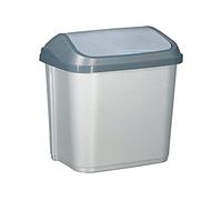 ALUMINIUM ET PLASTIQ Poubelle 50 litres Couvercle basculant Gris Silver